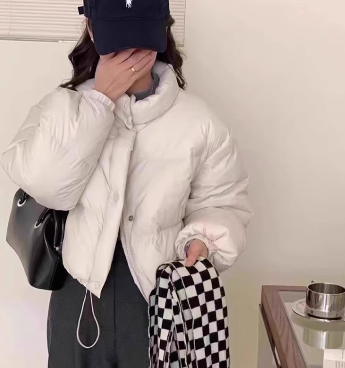 Stand Collar Cut Out Puffer Jacket